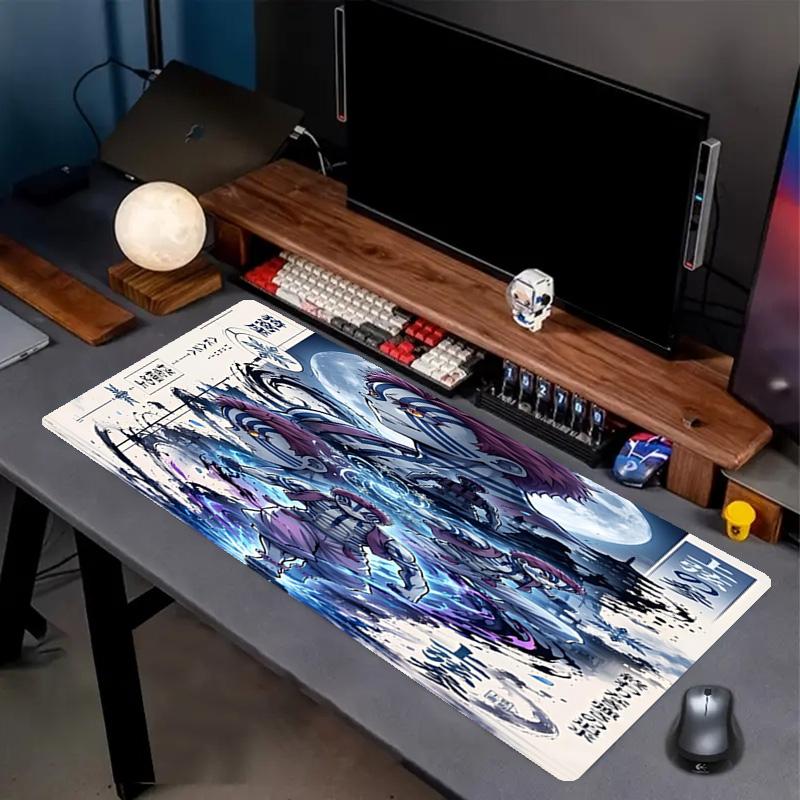 Demon Slayer Print Mouse Pad, Anti‑Slip Desktop keyboard Mat, for PC Laptop Gaming Working Daily Use, Cool Festival Surprise Gift