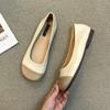 Fashion Autumn New Flat Shoes Women's Fashion Round Head Shallow Mouth Splicing Soft Sole Anti-slip Wear-resistant Single Shoes