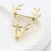 Yousheng Fashion Unisex Deer Head Antlers Brooch Pin Scarf Lapel Jewelry Christmas Gift