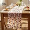 Summer Table Overlay Sheer Tulle Runner, Strawberry Cherry Lemon Pattern, Party Setting Overlay, Seasonal Fruit Runner for Birthday Wedding Decor Soft