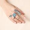 6 шт. колец женские винтажные кольца с кактусом бирюзовые кольца с подсолнухами набор
