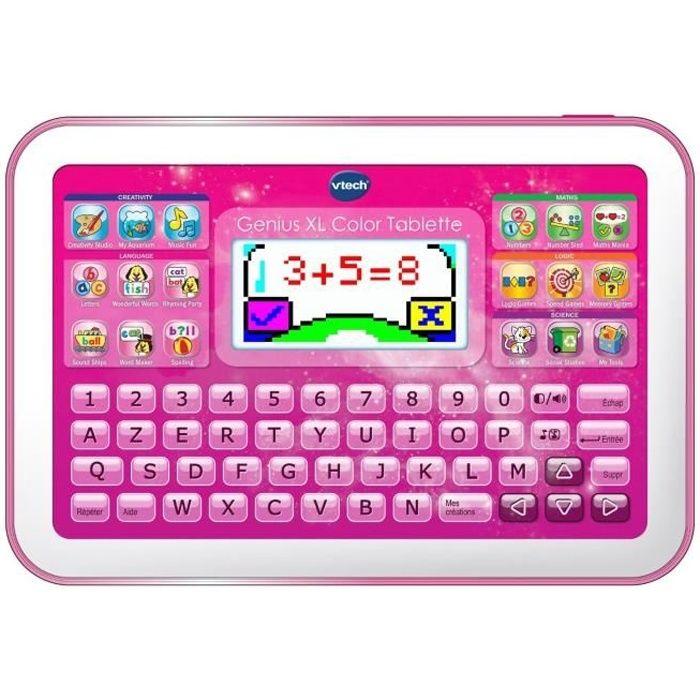 Tablette éducative vtech genius xl color rose - 60 activités - fille 4 à 7 ans