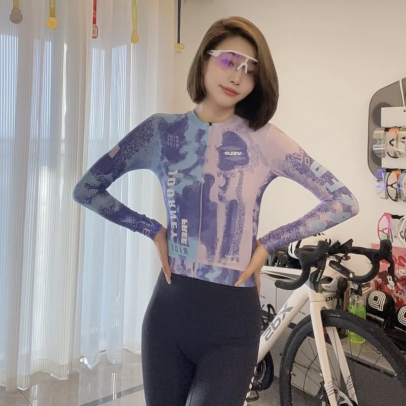 Womens Cycling Jersey Long Sleeve Breathable Performance Bike Shirt Road Mountain Biking
