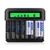 PALO 8-слотовый ЖК-дисплей, USB-умное зарядное устройство для аккумулятора AA AAA SC, размер компакт-диска, аккумуляторная батарея 1,2 В, Ni-MH Ni-CD, быстрое зарядное устройство
