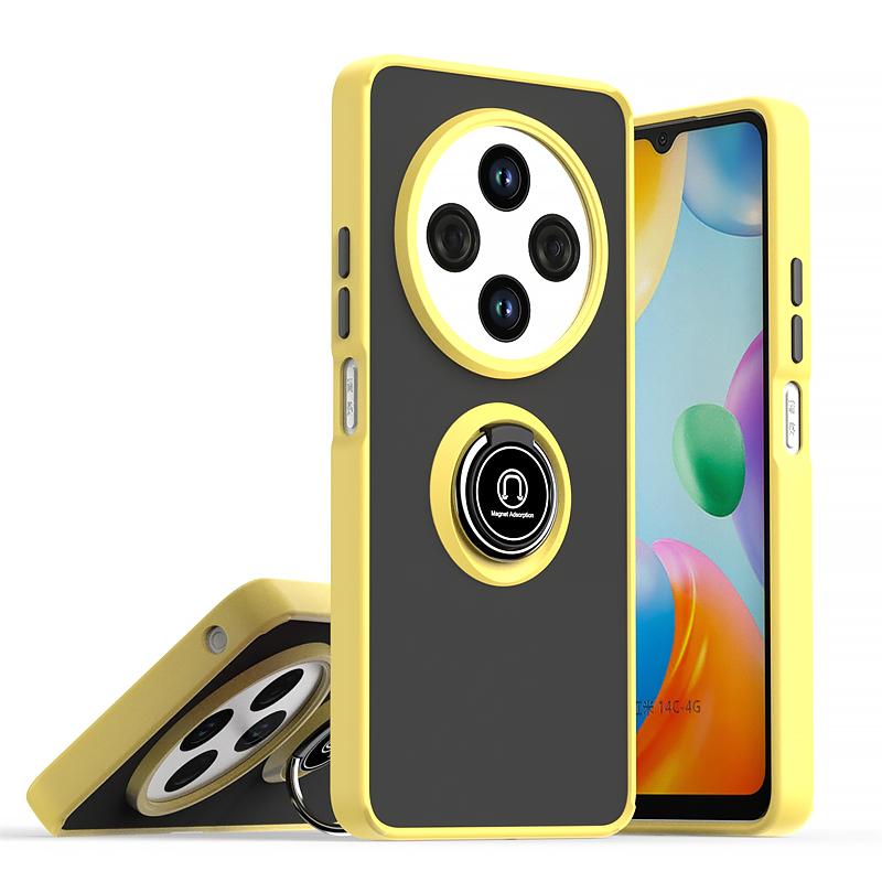Для Xiaomi Redmi 14C 4G Чехол Матовый Полупрозрачный Броня Подставка Чехол для телефона для Redmi14C 14 C Авто Магнитное Кольцо Ударопрочный Funda