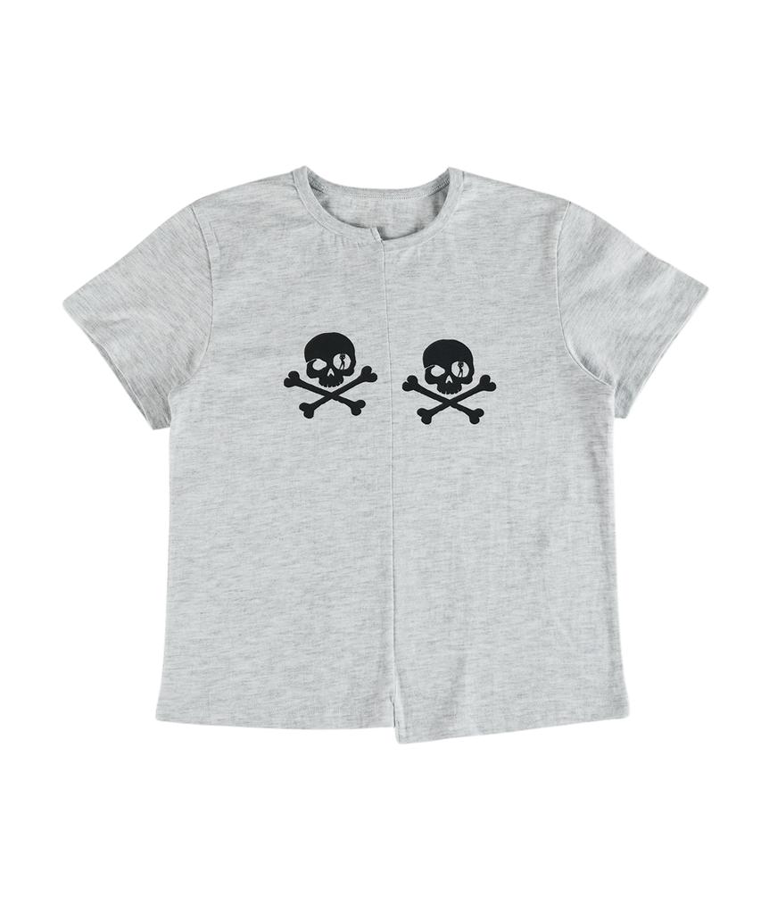 Футболка Ialtial Two Skull Меланж Белый