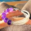 Vintage Design Natural Amethyst Artificial Crystal Pearl Design Lazy Bracelet Bracelet