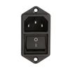 IEC320 C14 AC Power Cord Socket Outlet Receptacle with Rocker Switch 250V 10A