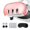 For Meta Quest 3 Headset Q 3 Host Crystal Case Lens Cover Tempered Film Rocker Cap Strong Protection VR Accessories