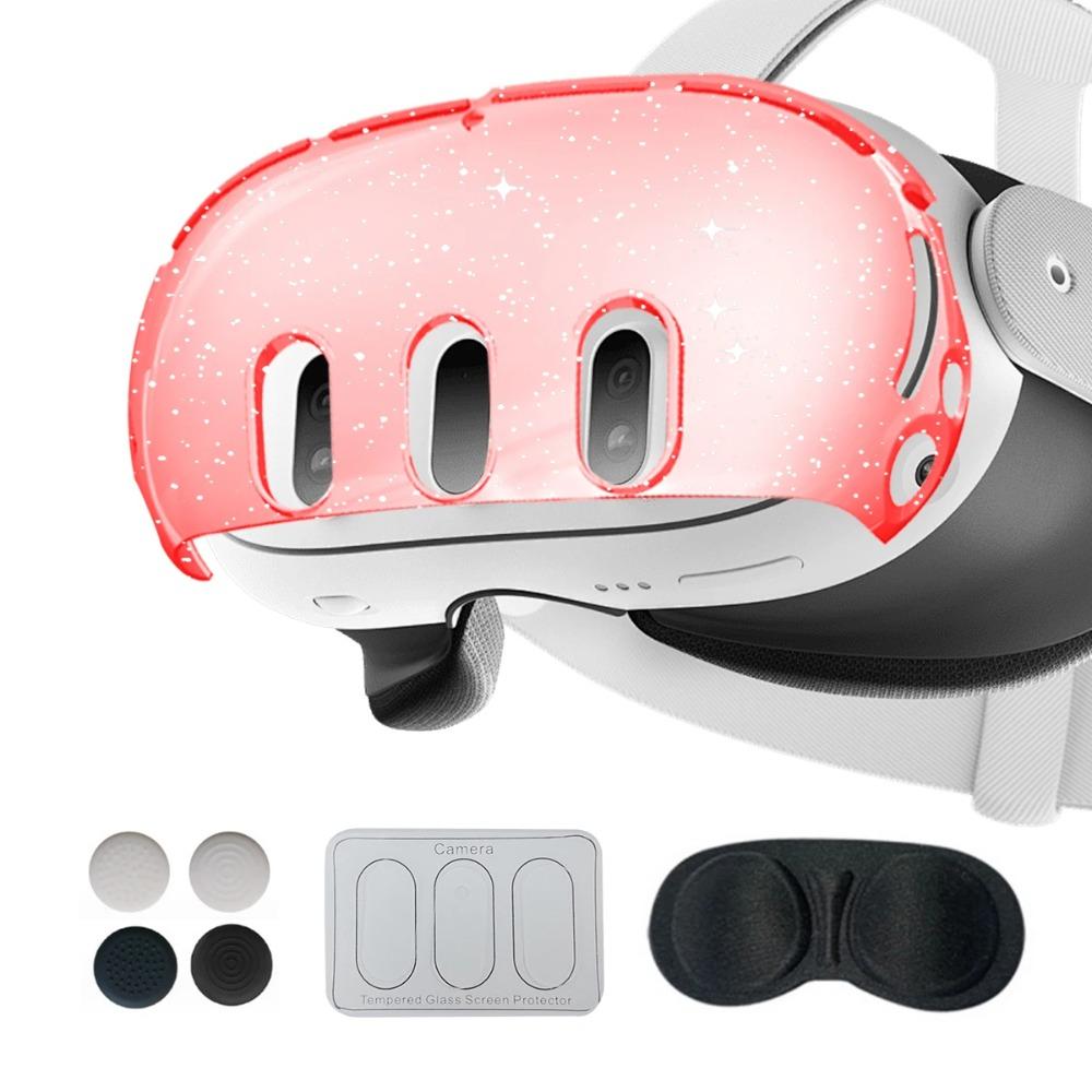 For Meta Quest 3 Headset Q 3 Host Crystal Case Lens Cover Tempered Film Rocker Cap Strong Protection VR Accessories