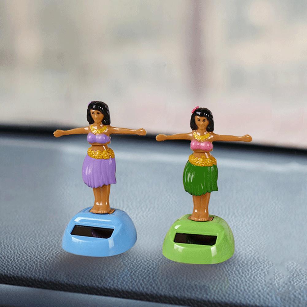 Car Decoration Dancing Doll Car Accessories Solar Power Toy Shaking Head Hawaii Swinging Animated Girl Car Ornament Car-styling