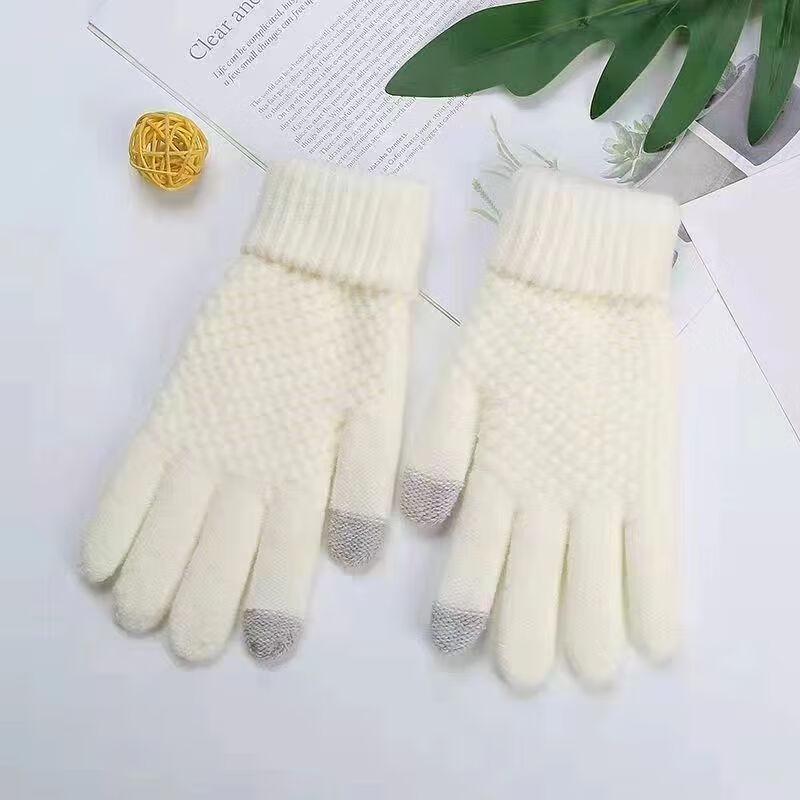 Women's Warm Brushed Knitted Touchscreen Gloves