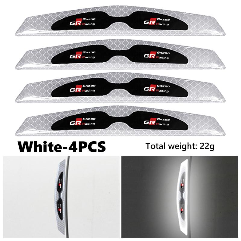 MZD1  4pcs Reflective Car Door Edge Protector Sticker Anti Collision Anti-scratch Strip For Toyota chr Corolla Camry rav4 Yaris GR