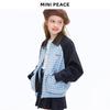 Детская клетчатая куртка MINIPEACE Peacebird с заплатками для девочек