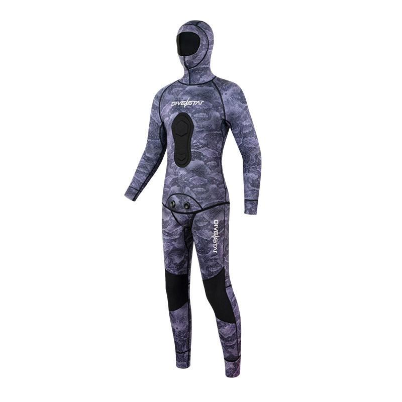 3mm Neoprene Wetsuit Set Freediving Spearfishing Snorkeling Unisex Thermal Rash Guard With Hooded Top Bottom