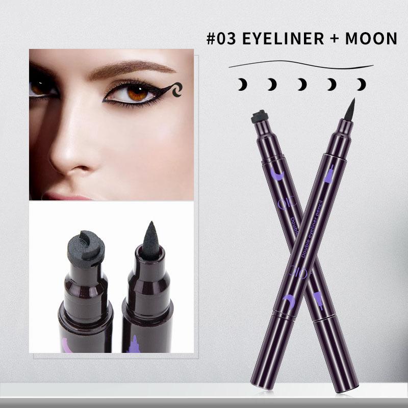 Двусторонняя украшенная подводка для глаз Star Moon, водонепроницаемая, быстросохнущая, долговечная, для макияжа, не размазывается, подводка для глаз