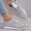 Fashion 2024 Autumn New Fashion Slip-on Low-heeled Women's Sneakers Gold Silver Trend Sport Shoes Ladies Outdoor Casual Walking Shoes