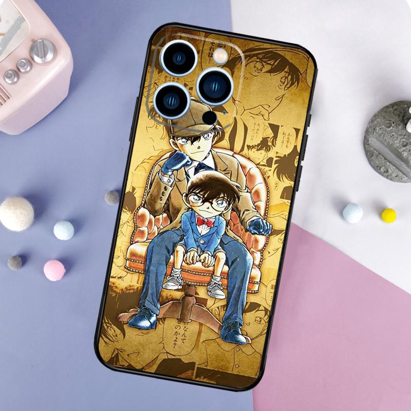 Чехол Детектив Конан для iPhone 16 15 13 12 11 14 Pro Max Mini X XR XS Max Plus Бампер Задняя крышка
