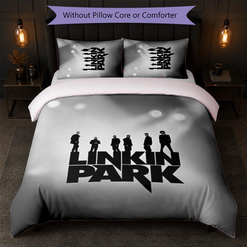 Linkin Park Print 3Pcs Bedding Set Duvet Cover With Two Pillowcases Soft Bed Linen For Household Bedroom