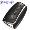 Чехол для дистанционного ключа jingyuqin с 3/4 кнопками для Hyundai Genesis 2013-2015 Santa Fe Equus Azera IX45 Fob TOY40