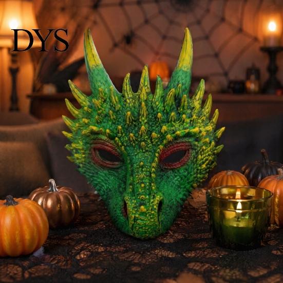 Adjustable Strap Party Costume Dragon Masque for Adults, Halloween Cosplay 3D Simulation Thorn Face Shield Full Festival, Carnival Masquerade