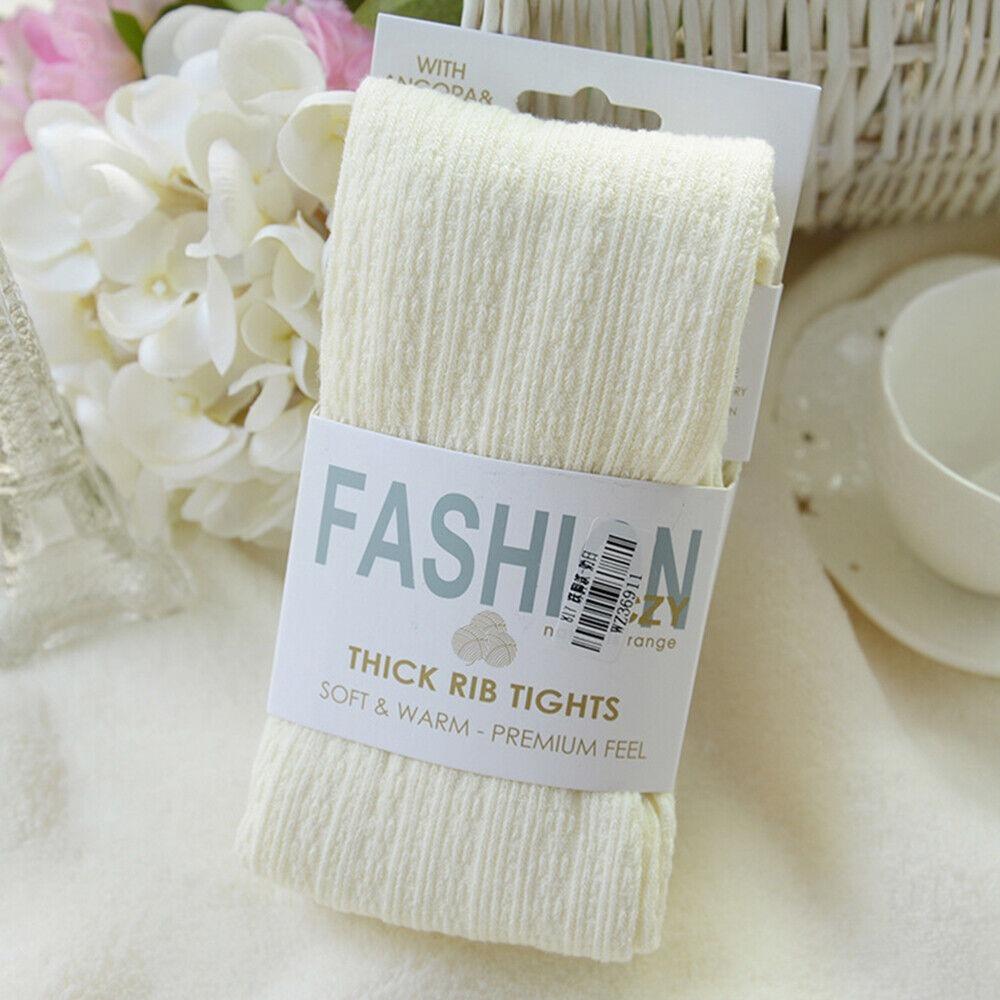 Yarn Knitted Footed Tights Woolen Winter Stretch Stockings Fashion Pantyhose Women