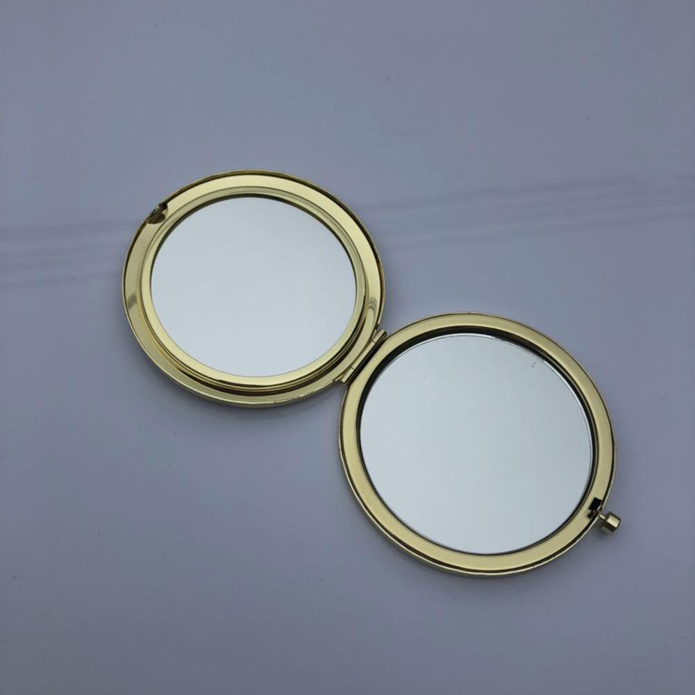 Модное повседневное ретро матовое круглое карманное зеркало для макияжа портативное двухстороннее складное лупа