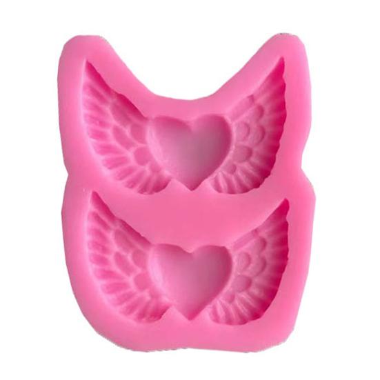 Non-sticky Food Grade High Temperature Resistant Pastry Mould Valentine Day Wing Heart Chocolate Mold Baking Tool