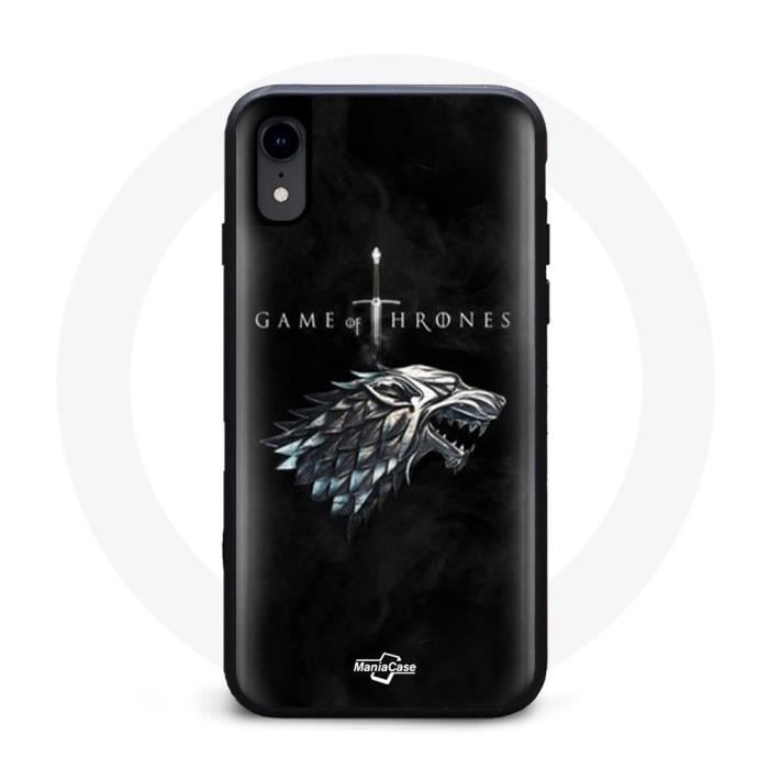 Coque pour Iphone XR Game of Thrones Saison 8 Le Trône de Fer La maison Stark Logo L'hiver arrive