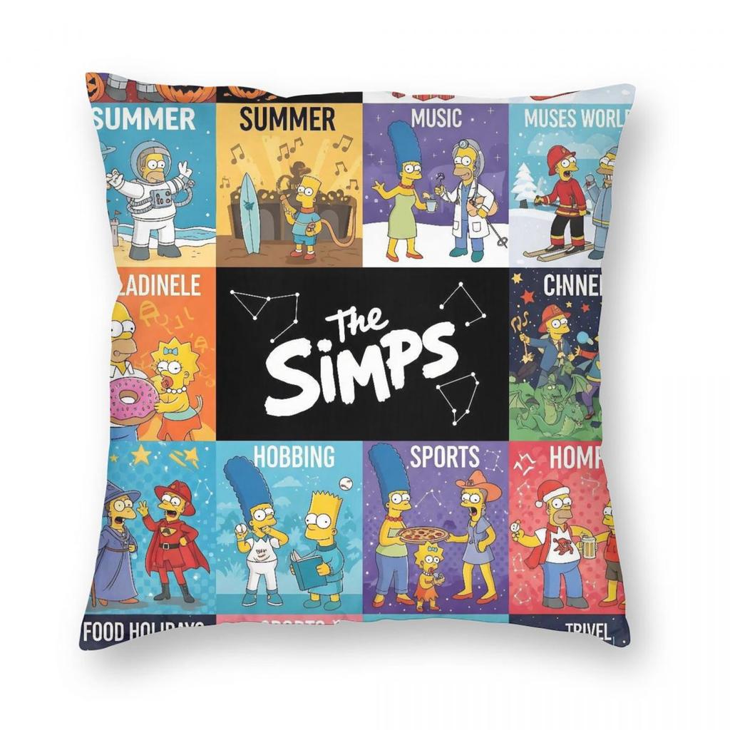 The Simpsons Cartoon Pillowcase Soft Polyester Cushion Cover Decorative Pillow Case Cover Home Zippered