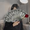 Ручной веер в стиле ретро королевского дворца Лолита кружевной цветок вышитый искусственная роза декор