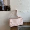 IELGY Ladies Rivets One-Shoulder Underarm Bag Commuter All-Match Portable Pillow Bag