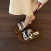 Fashion 2025 New Summer Fashion Open Toe Breathable Women Slippers Outdoor Casual Beach Low Heels Sandals Classical Buckle Slippers