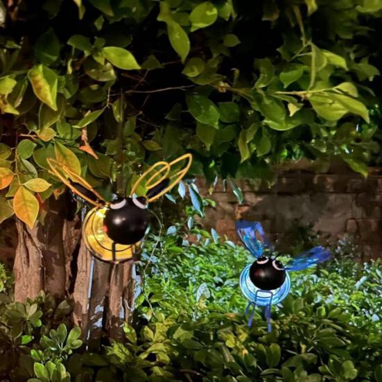 Лампа-имитатор насекомых, подвесная лампа на солнечных батареях для украшения сада, светодиодная наружная лампа-насекомое с пружинами, солнечные гирлянды