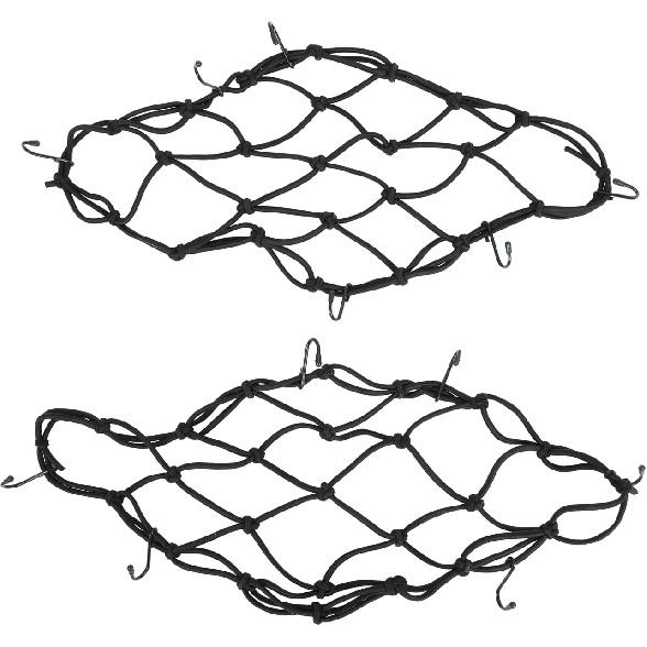 2-Pack Bungee Net Motorcycle Cargo Net, 12" X 12" Small Cargo Net Stretch To 24" With 6 Adjustable Hooks Bike Bungee Cord Net