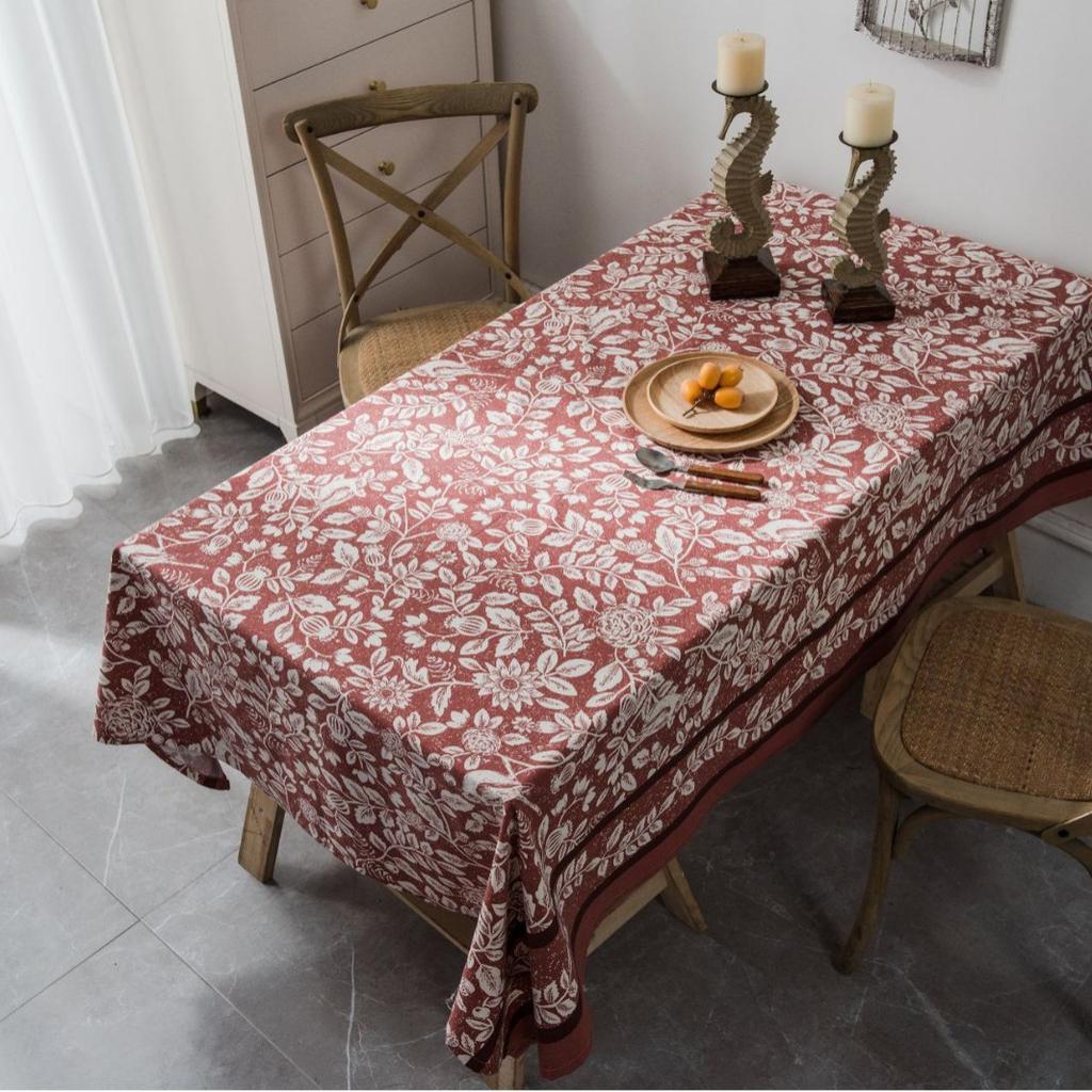 Tablecloth Cotton and Linen Printed Blue and White Porcelain Retro Tablecloth Restaurant Cloth Tablecloth