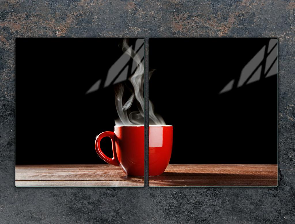 Glass protective plate for the stove 2x45x52 Coffee