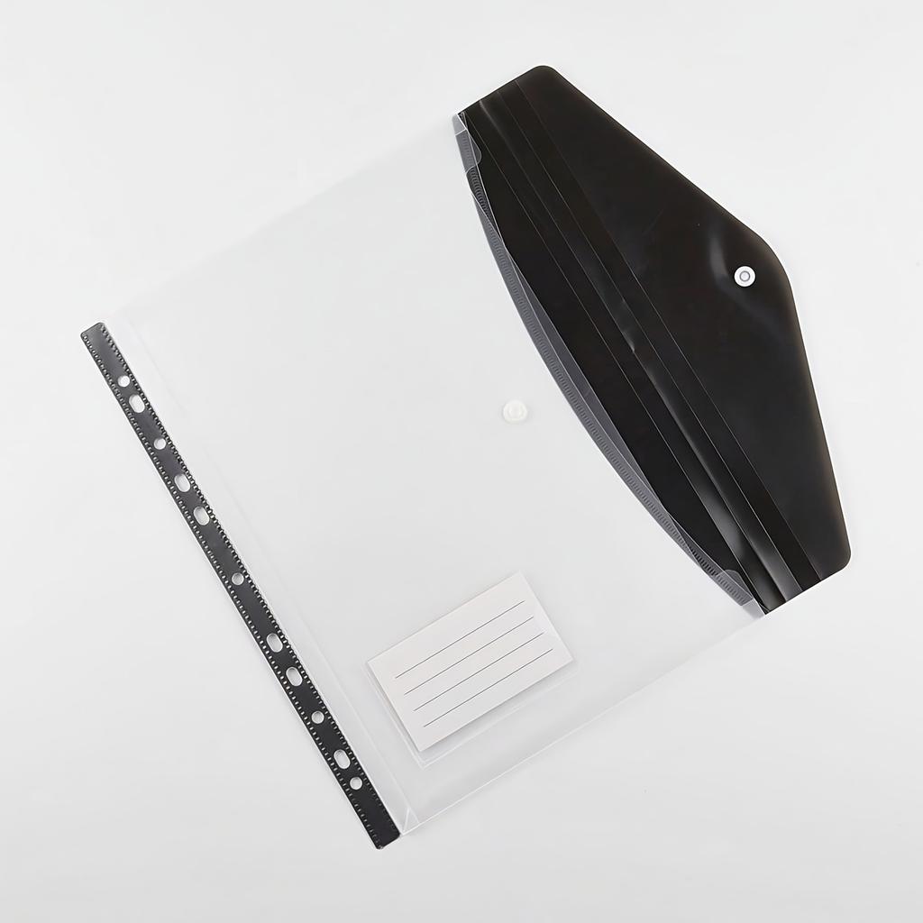 [Многоцветные кошельки для документов] Набор из 6 полипропиленовых папок-проектов формата А4 с застежкой-кнопкой, расширяемые карманы с 11 пробивными отверстиями, пластиковый конверт для документов