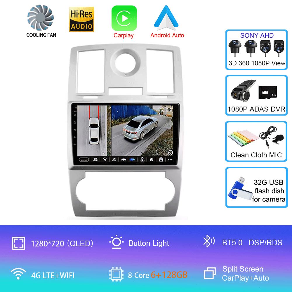 Автомобильное радио Android 14 для Chrysler 300C 1 2004 - 2011 Мультимедиа Видео Плеер Навигация стерео GPS Нет 2din 2din DVD