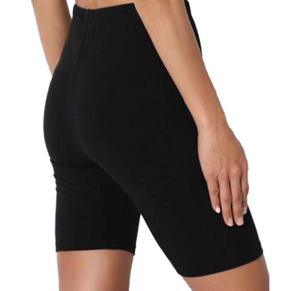 Women Fashion Solid High Elasticity Leggings Gym Active Pants Cycling Shorts