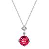 FANCIME Platinum Necklace for Diamond and July Perfect for and Gift Wrapping Women, Lab-Grown Ruby, Birthstone, Pt950, Birthdays, Anniversaries,