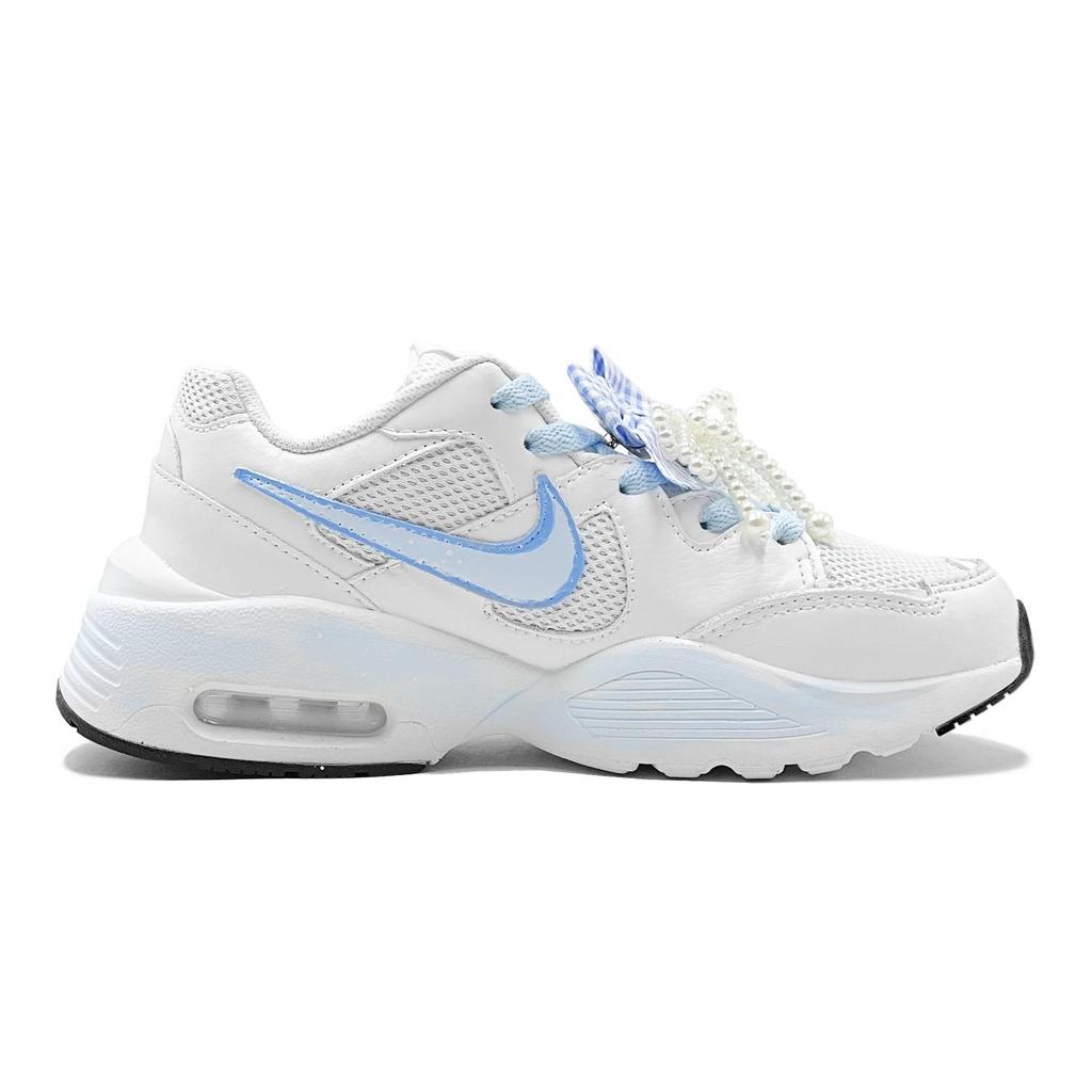 Nike Air Max Fusion Abrasion Resistant Breathable Low top Running Shoes Women's Blue White CJ1671-100(TeamS2-S-BOX)