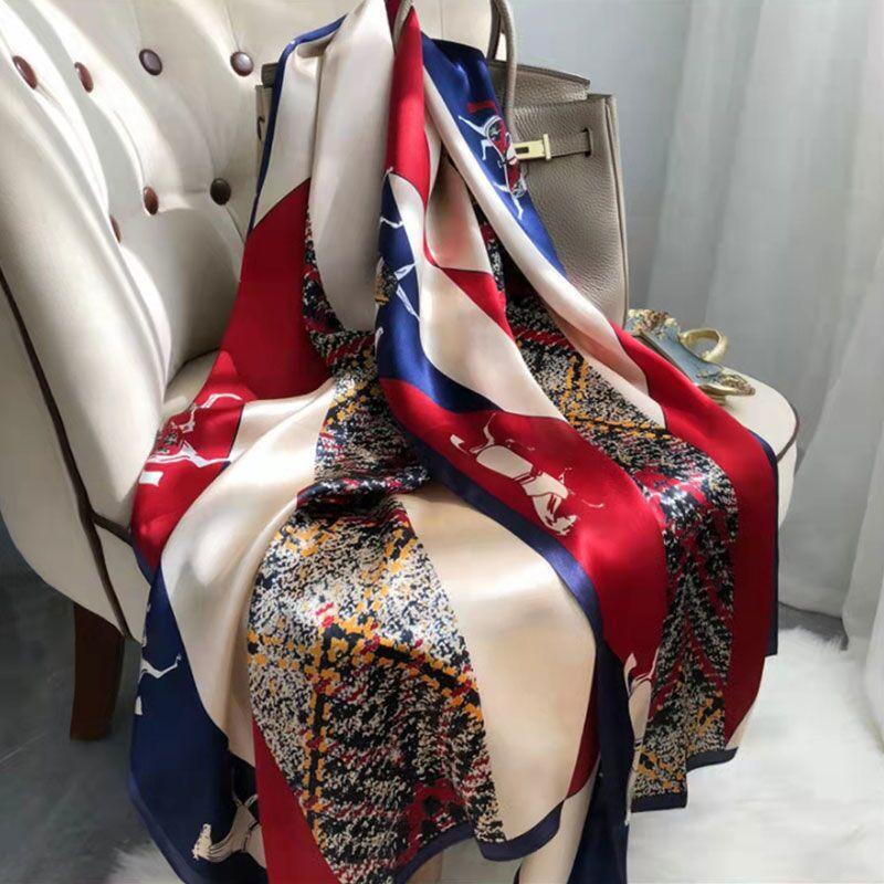 Women's New High-end Silk Spring and Autumn Summer Versatile Shawl Thin Sun Protection Neck Protection Fashionable Scarf