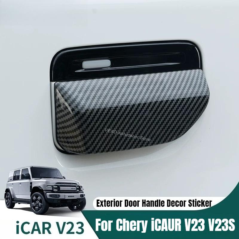 For Chery iCAR iCAUR V23 V23S Door Handle Decor Sticker Door Pull Anti-scratch Protector Cover Modification Exterior Accessories