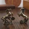 Brass Horse Small Ornament: Pure Copper Tea Pet for Desktop, Symbolizing Fortune, Success, and Zodiac Horse Arrival.
