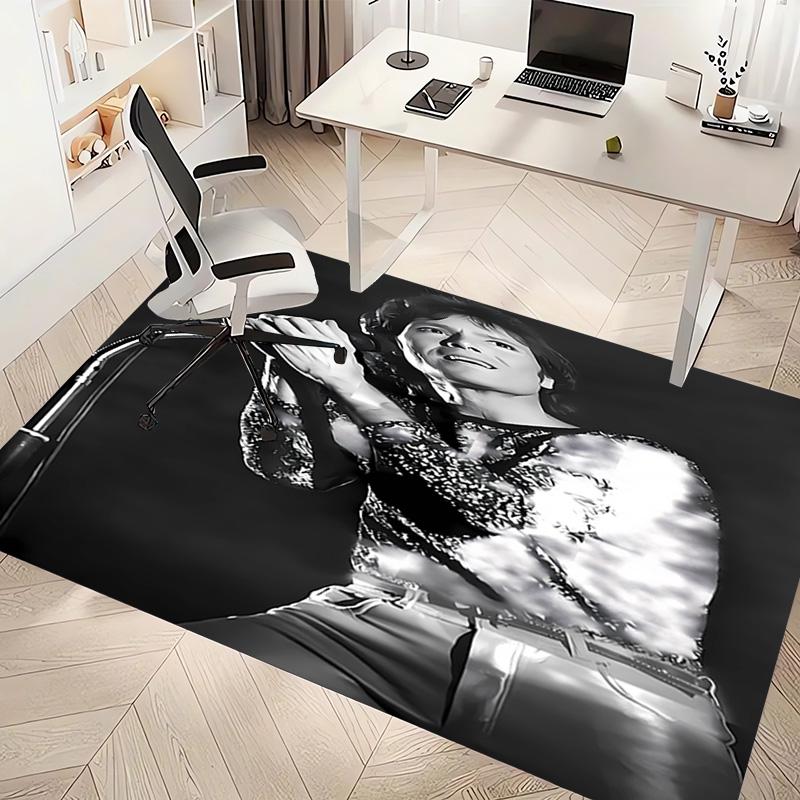 1pc singer Cliff Richard Print Area Rug - Soft, Washable Non-Slip Indoor Mat, Living Room, Home Office Decorative Rug,Office Decorative