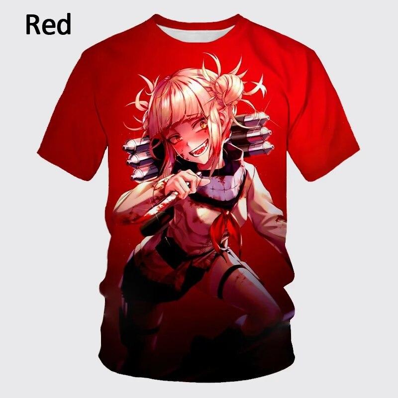 Новая 3D футболка Himiko Toga, повседневная летняя мужская футболка с коротким рукавом из японского аниме, унисекс, модная футболка в стиле хип-хоп
