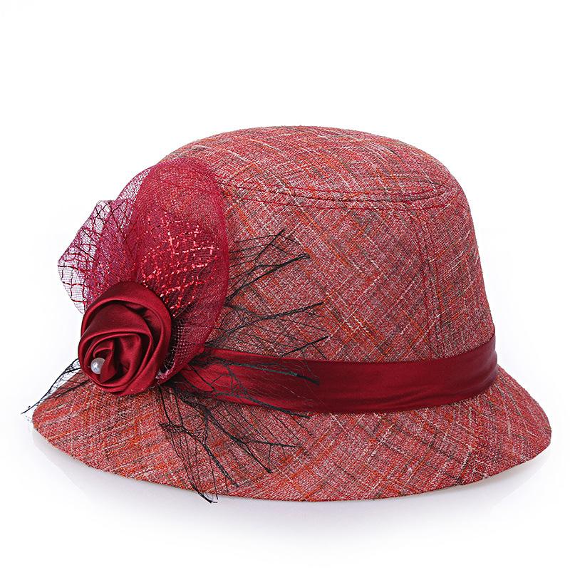 Hat spring and summer new color hemp fashion top hat sun hat pretty mother basin hat lady sunscreen fashion