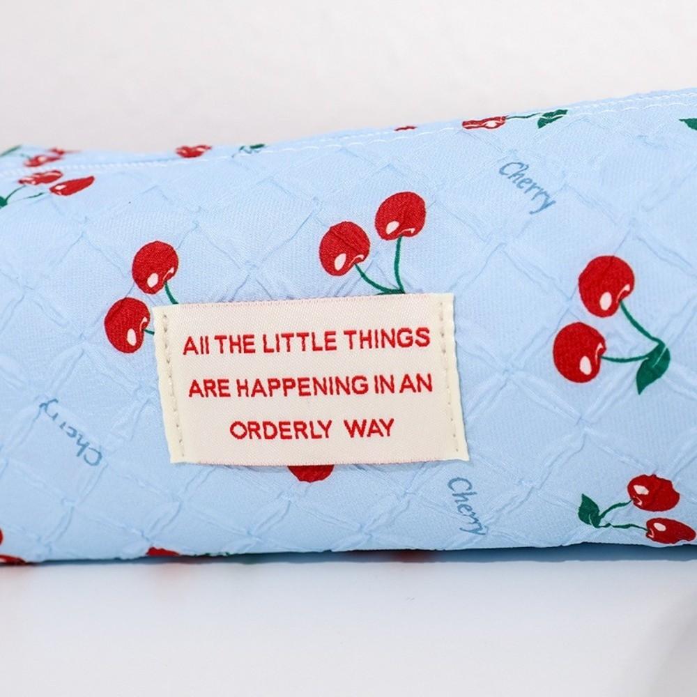 Large Capacity Pen Bag Cherry Print Stationery Bag Kawaii Pencil Pouch  Students