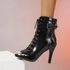 Женская обувь Ботильоны Весна Лето Сандалии Элегантные вечерние Танцы на шесте Гладиаторские туфли с открытым носком Очень высокий каблук Сексуальные Ботильоны Большие размеры